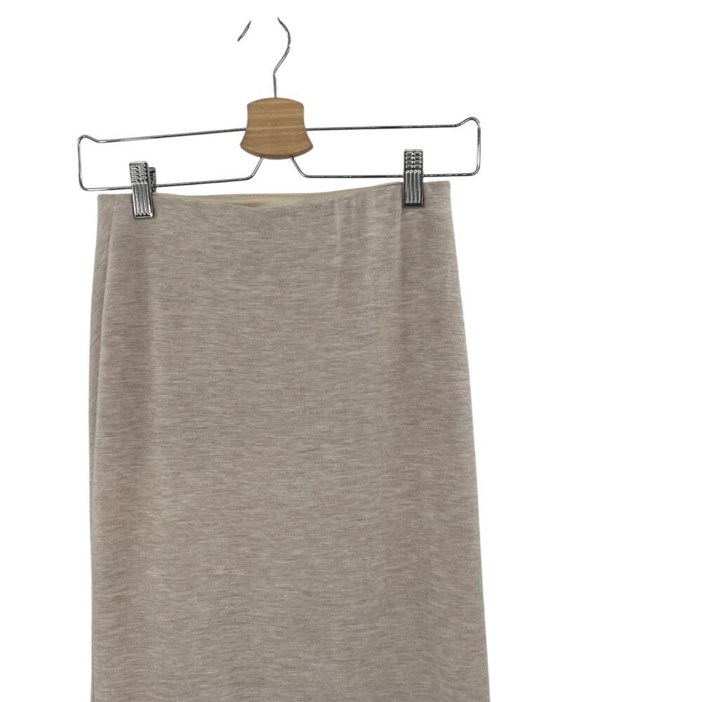Modern Citizen Kiki Ruched Side-Slit Midi Skirt Oatmeal Cream Size Small - Picture 7 of 11